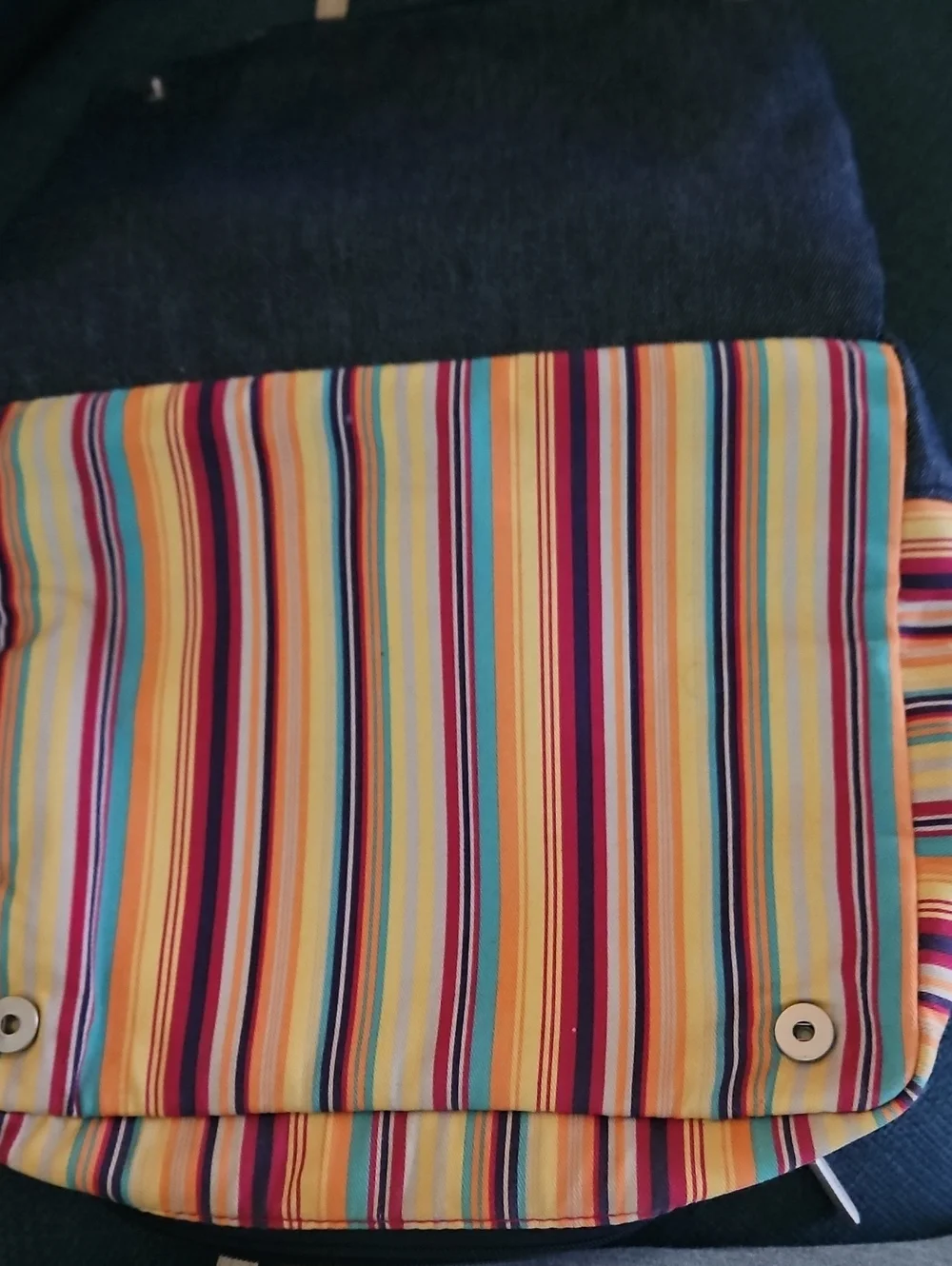 Bath And Body Works  Make Up/ Cosmetic Travel Bag Striped And Denim